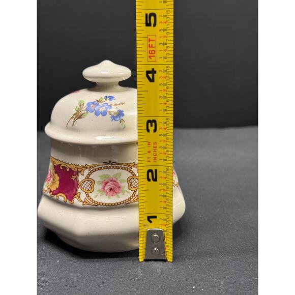 Vintage Covered Jar Trinket Box Sugar Bowl – 4" Tall - Picture 10 of 14